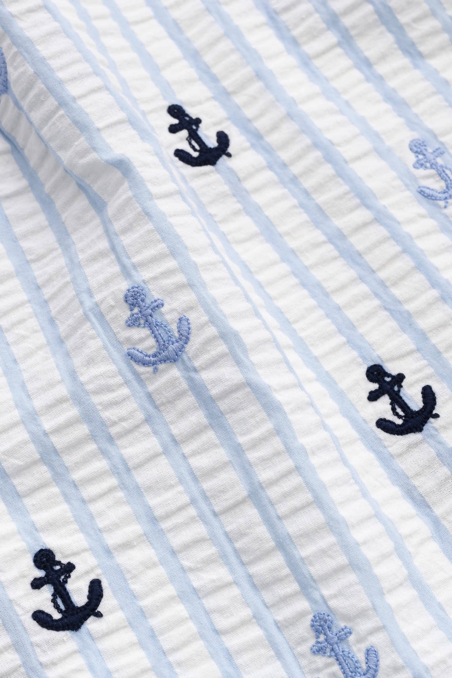 Kids Short Sleeve Oxford Shirt_Nautical Anchors