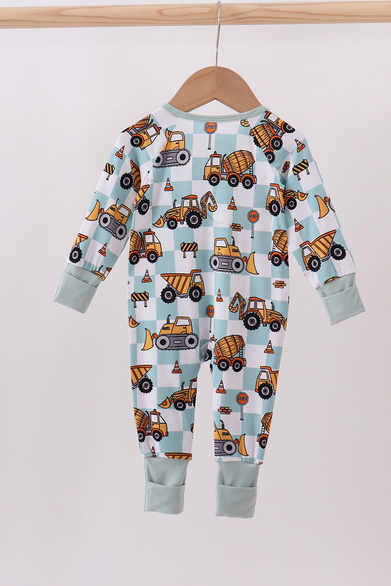 Bamboo checkered construction zippie