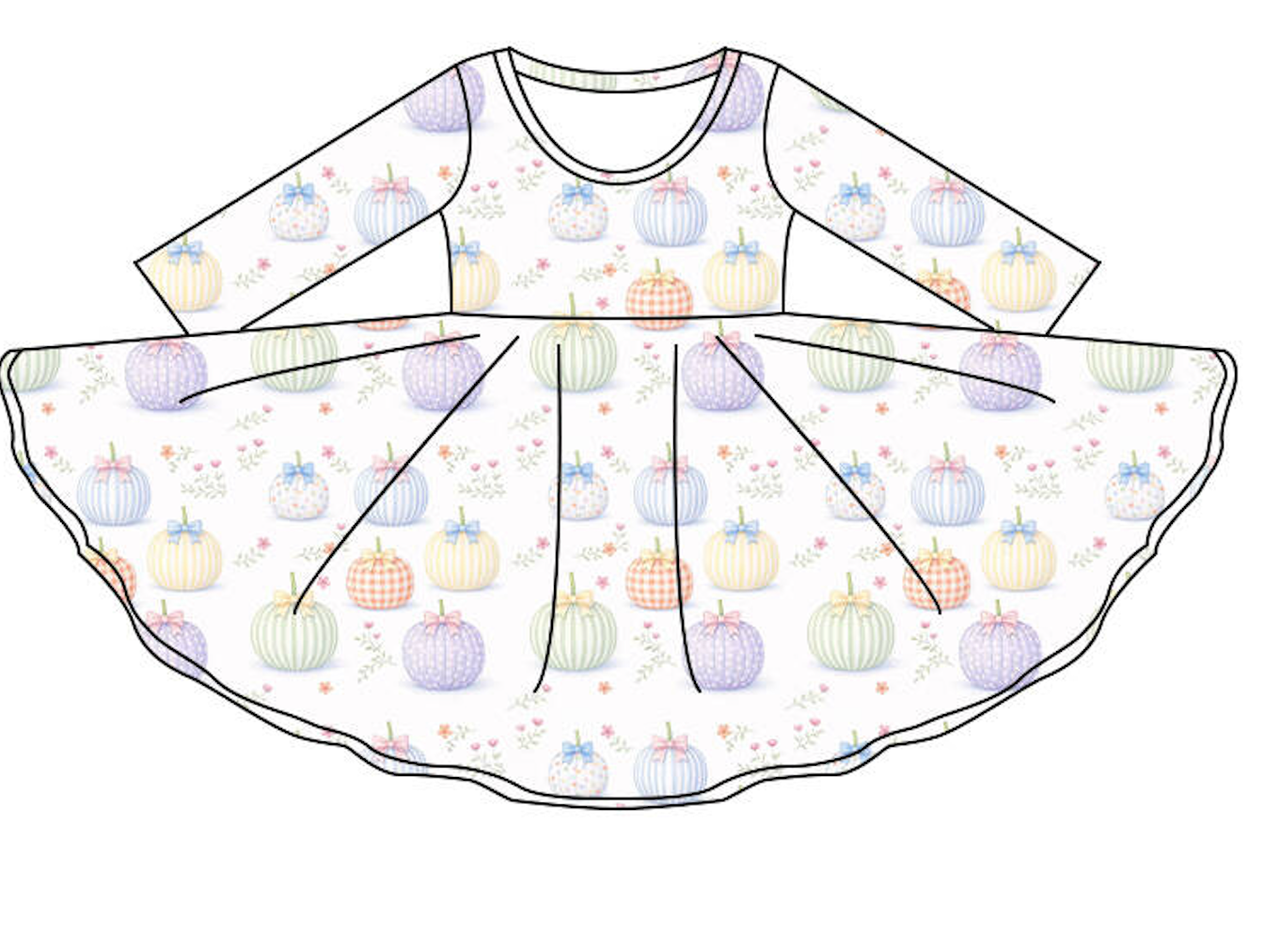 Pastel Pumpkin twirl dress