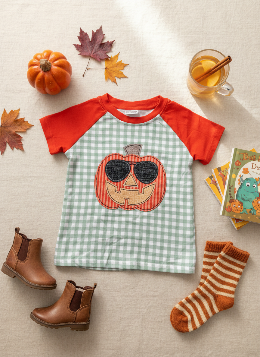 Pumpkin with sunglasses tshirt