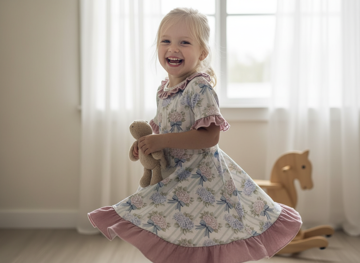 Hydrangea Dreams Bamboo Twirl Dress
