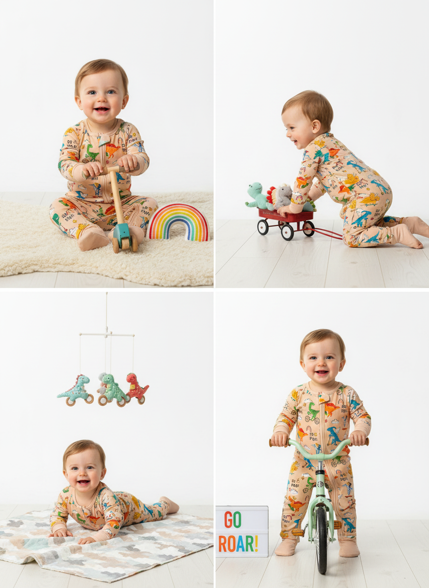 Dinosaur Bamboo Zippie