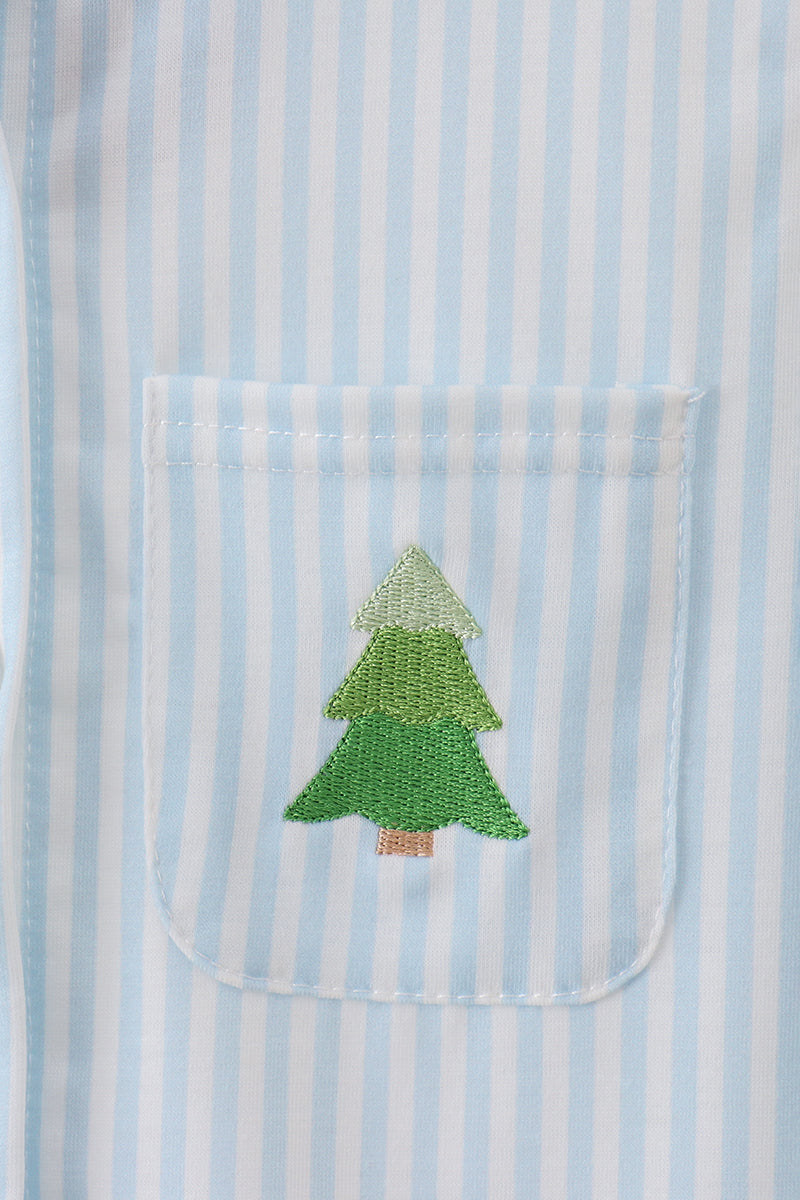 Christmas t reen embroidered long sleeve shirt