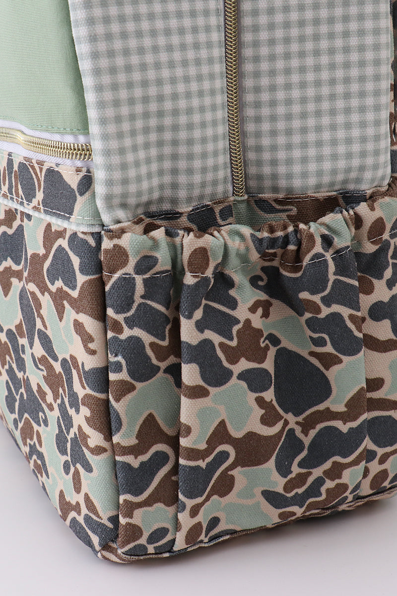 Camouflage bear print backpack