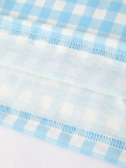 Halloween Pumpkin Embroidery Smocking Blue Plaid Dress