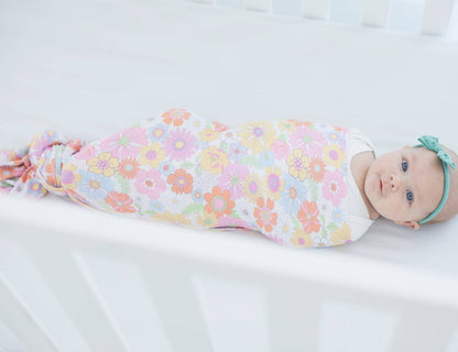 Buttery Soft and Stretchy Swaddle Blanket - Retro Floral