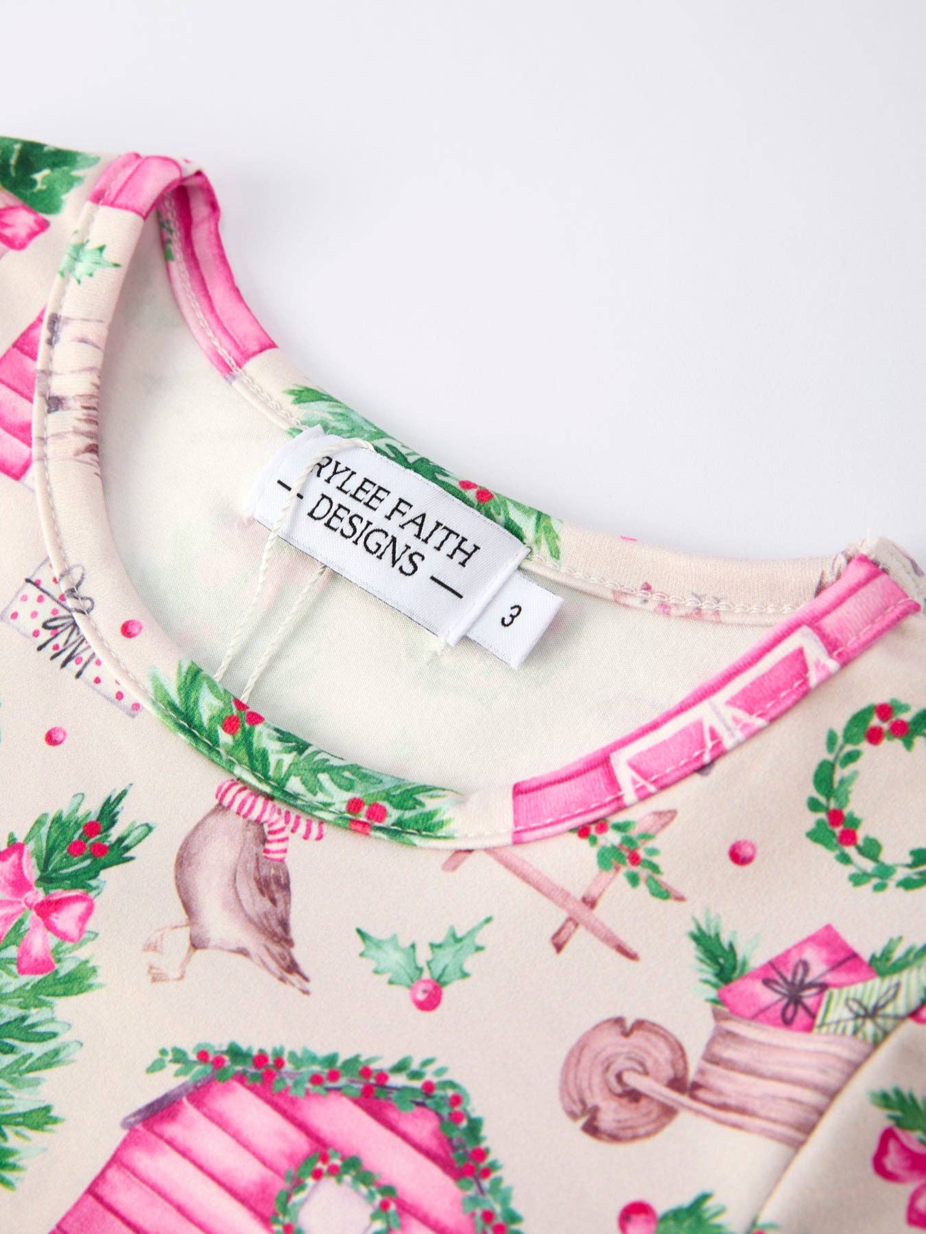 Pink Farmhouse Theme Girl Set: Christmas Spirit Outfit