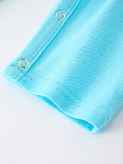 Baby Boy Baseball Romper – Blue Sleeveless Sports Outfit with Embroidery