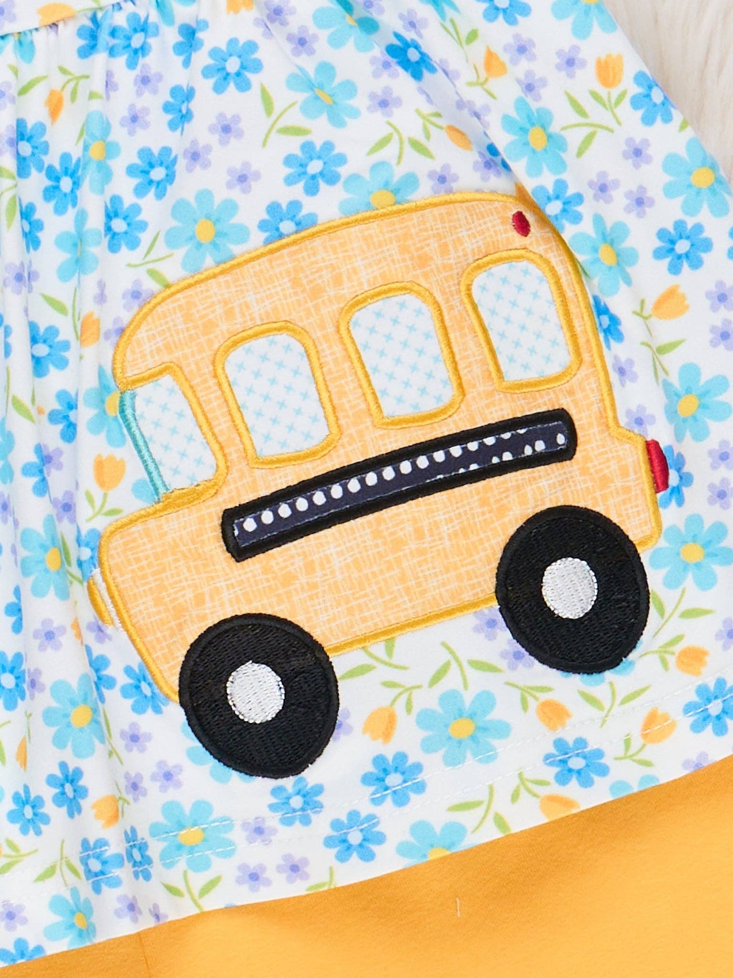 Floral Embroidered Bus Route Ruffle Outfit