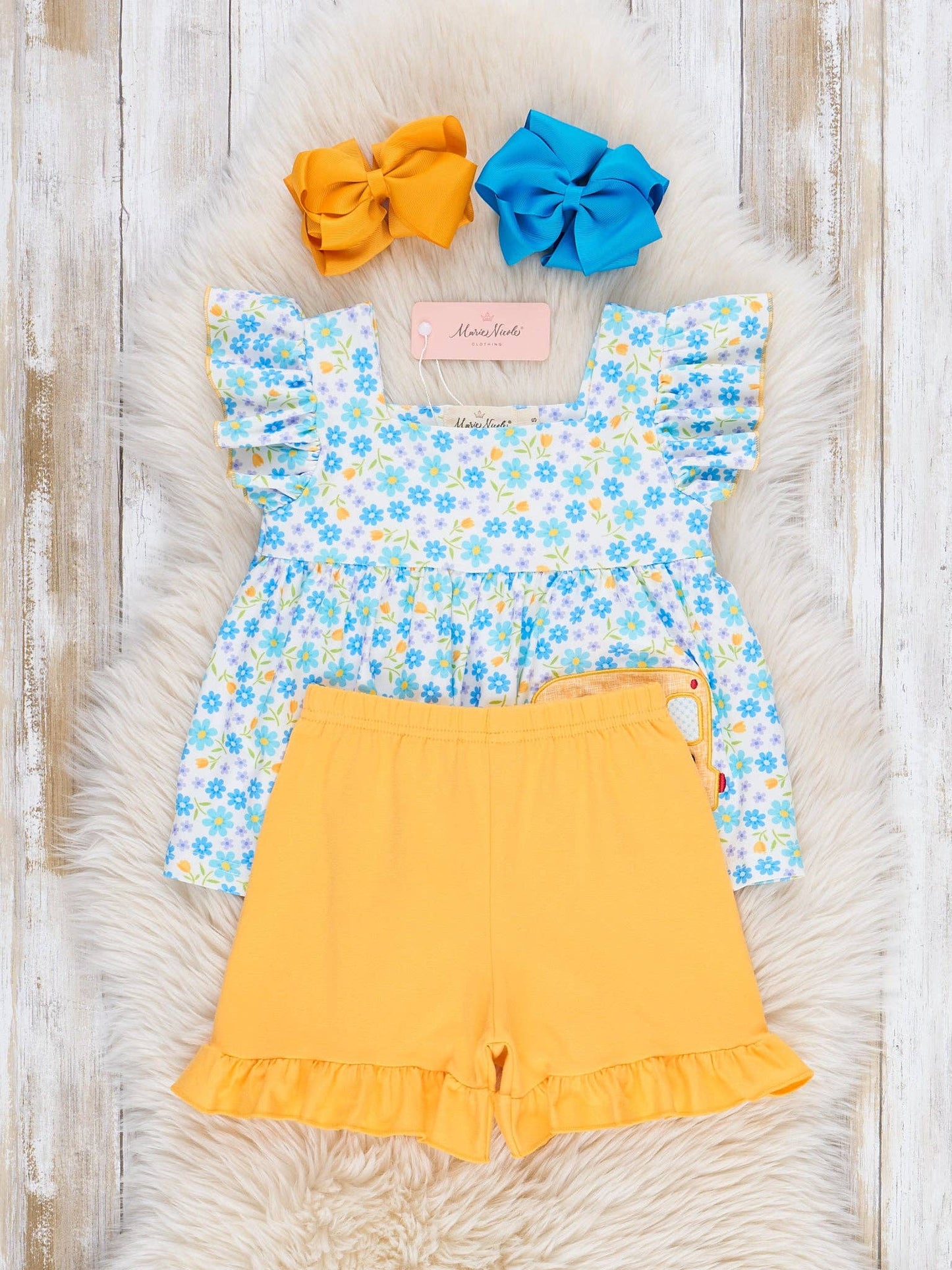 Floral Embroidered Bus Route Ruffle Outfit