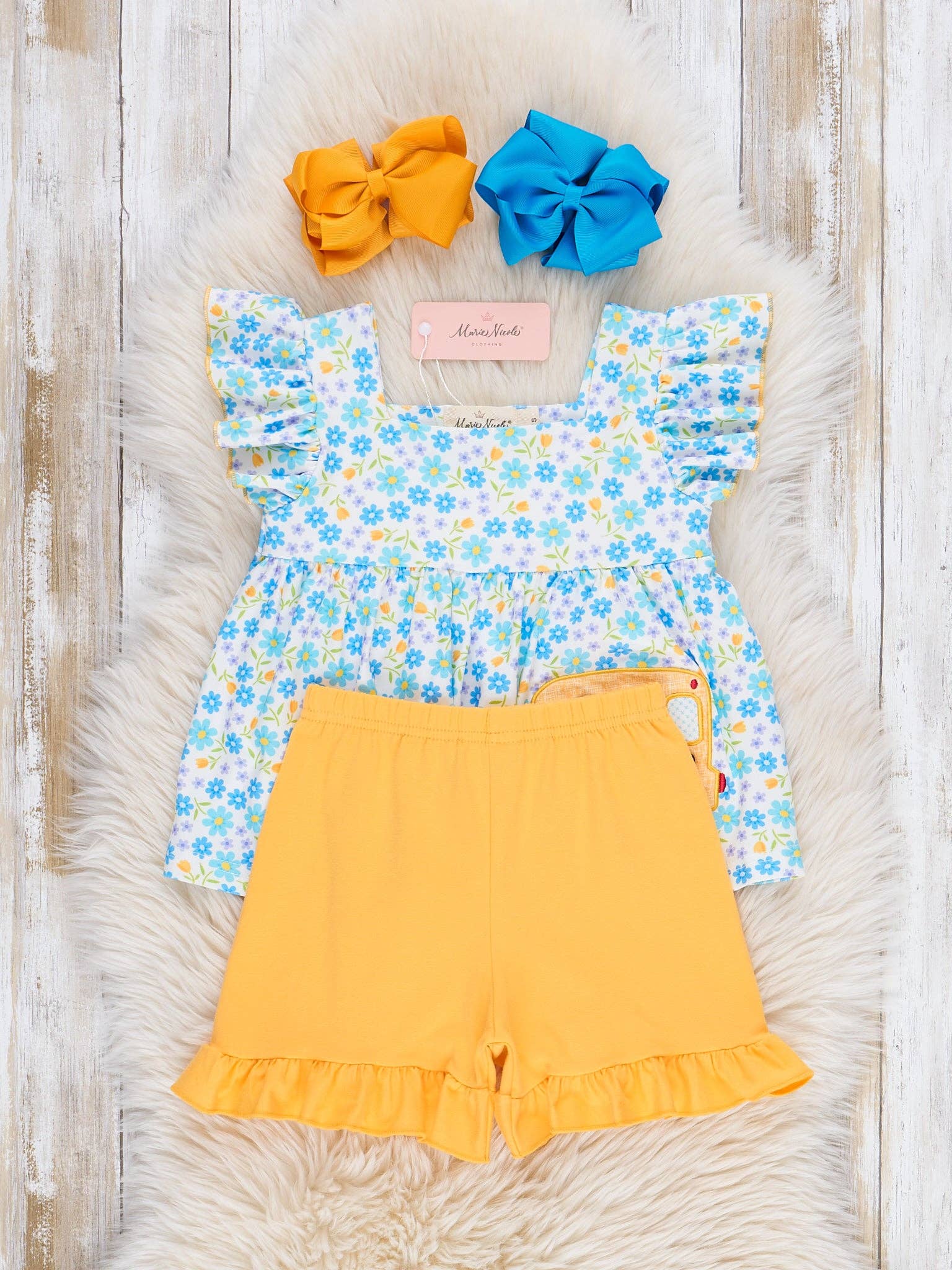 Floral Embroidered Bus Route Ruffle Outfit