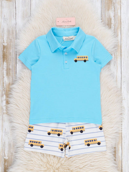 School Bus Polo Outfit set