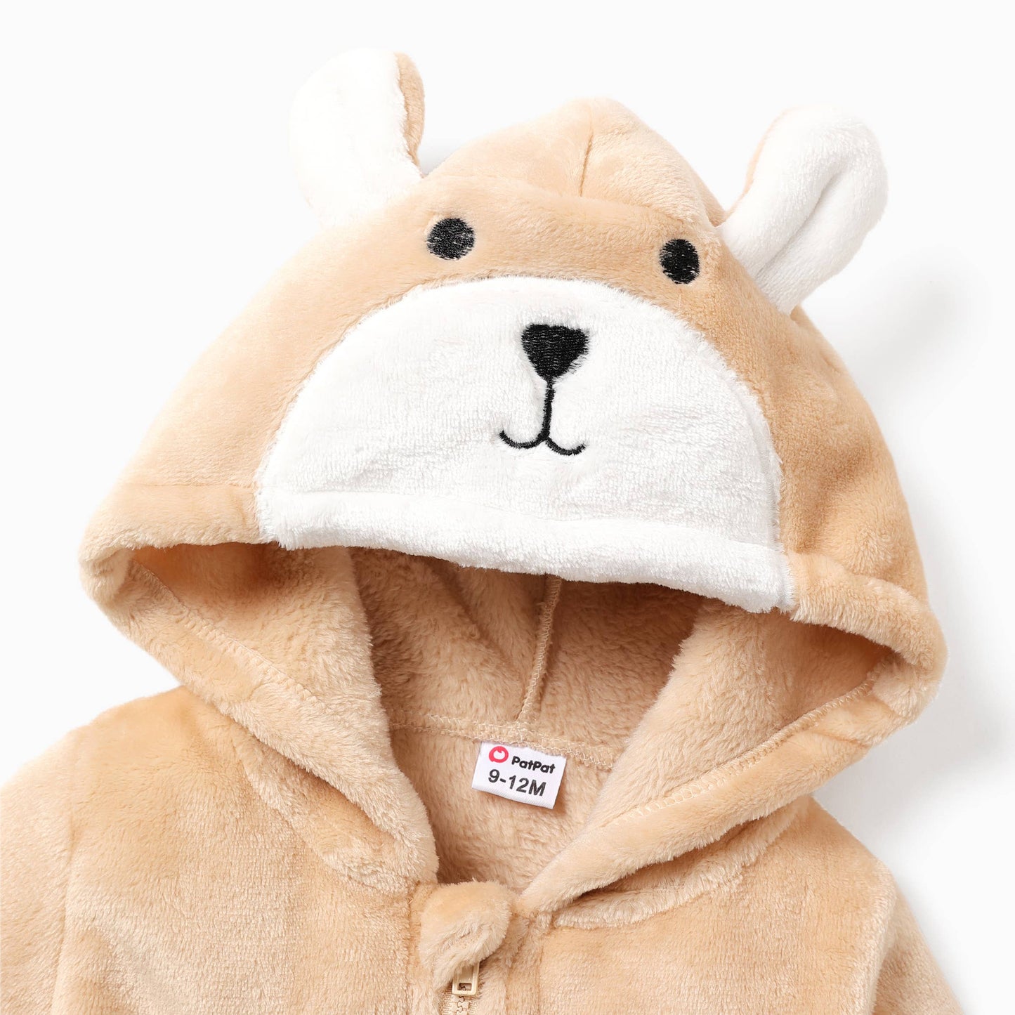 Baby Boy/Girl Fleece 3D Bear Zip-up Hooded Jumpsuit