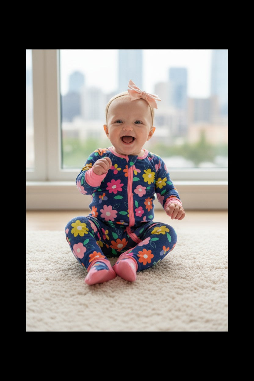 Retro Flower Bamboo Zippie