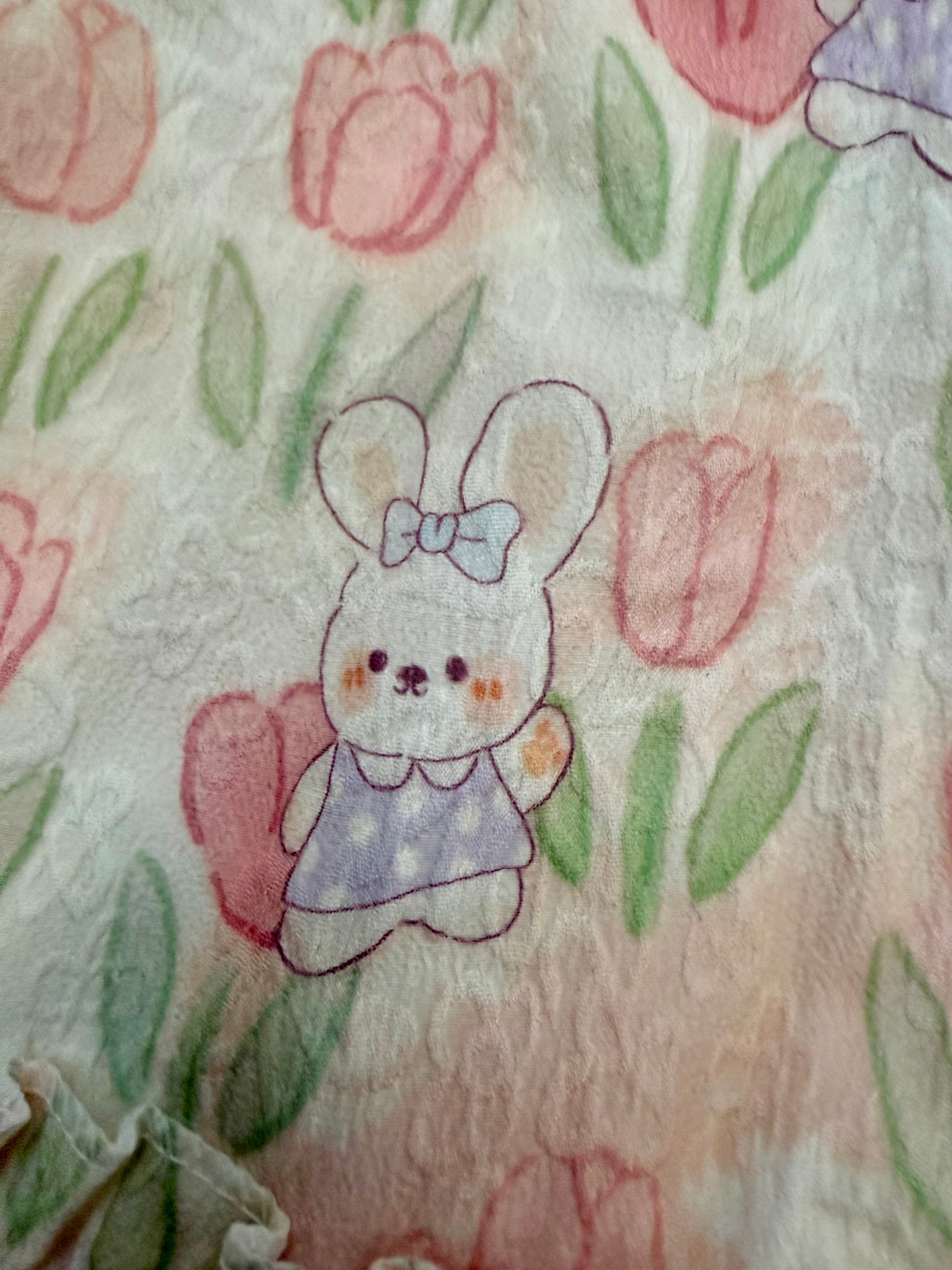 Chiffon flower dress with rabbits