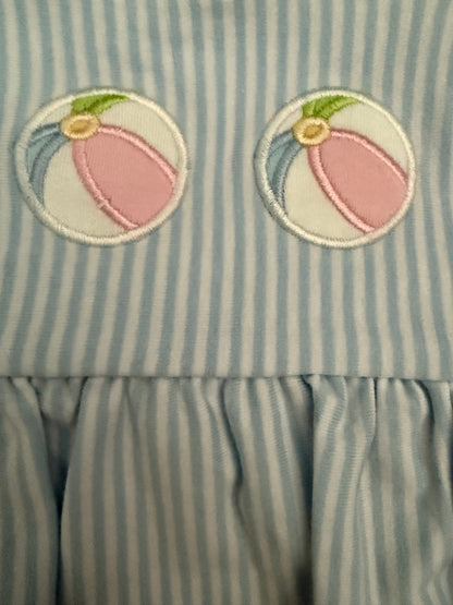 Beach ball bubble embroidered romper