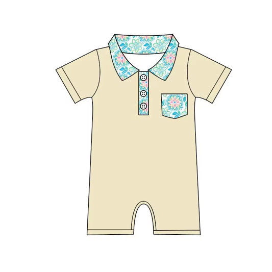 Tropical accents boy romper (light yellow) preorder