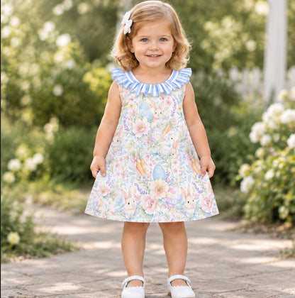 Floral bunny dress with large back bow