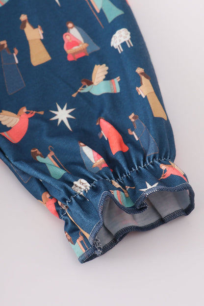 Long sleeve nativity theme dress