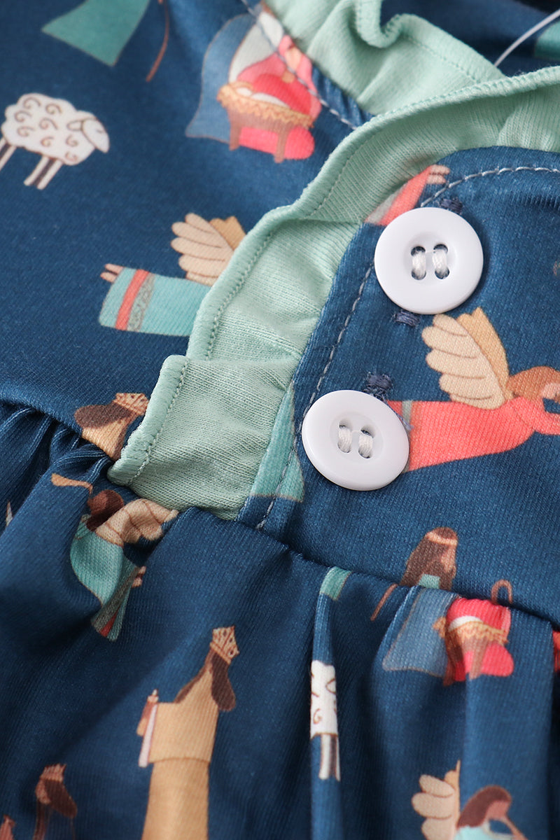 Long sleeve nativity theme dress