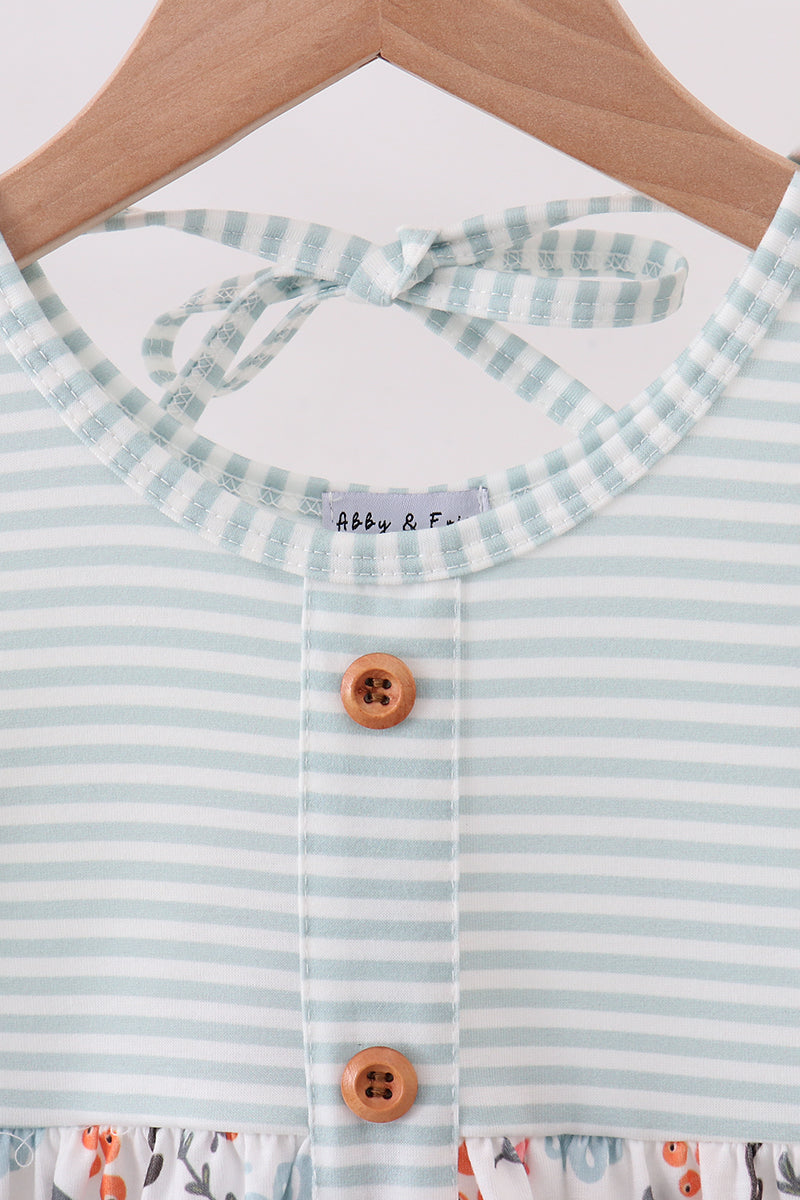 Mint floral strip dress