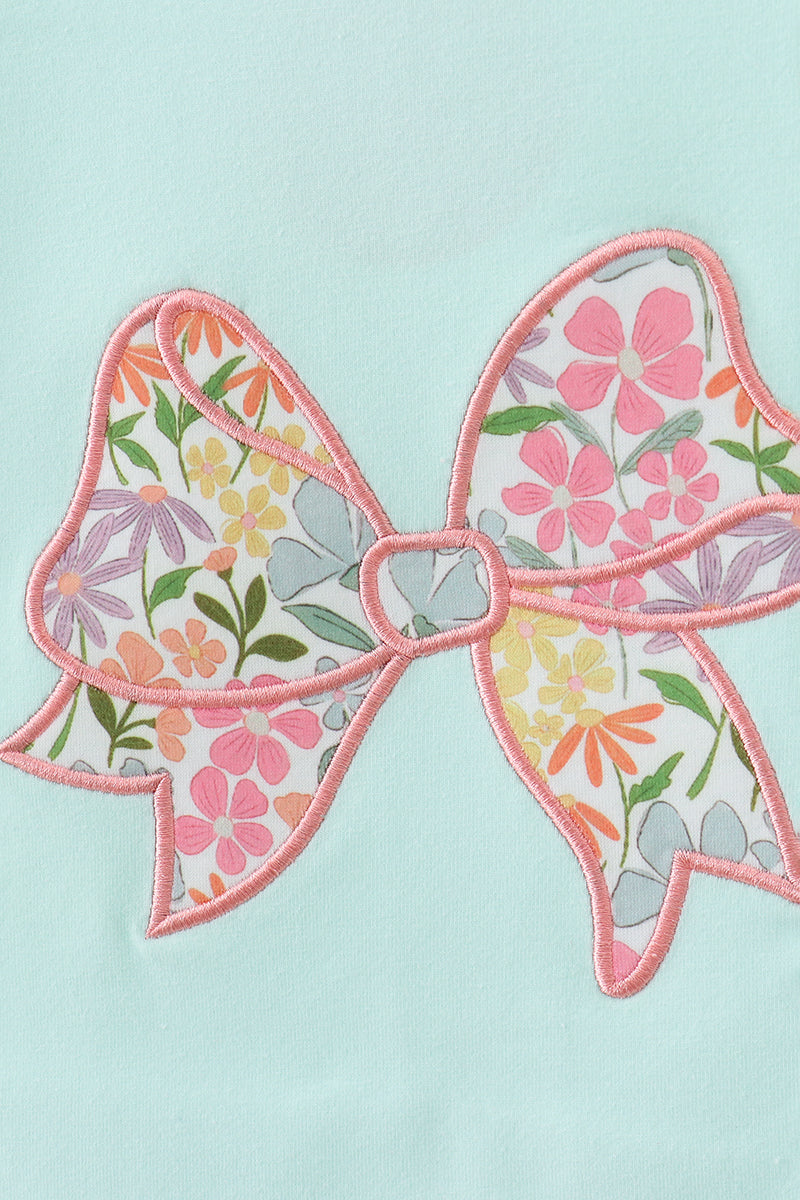 Floral applique and embroidery pant set