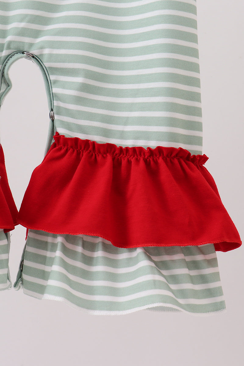 Ruffled farm animal Christmas romper