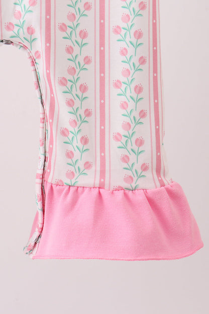 Smocked ruffle tulip romper