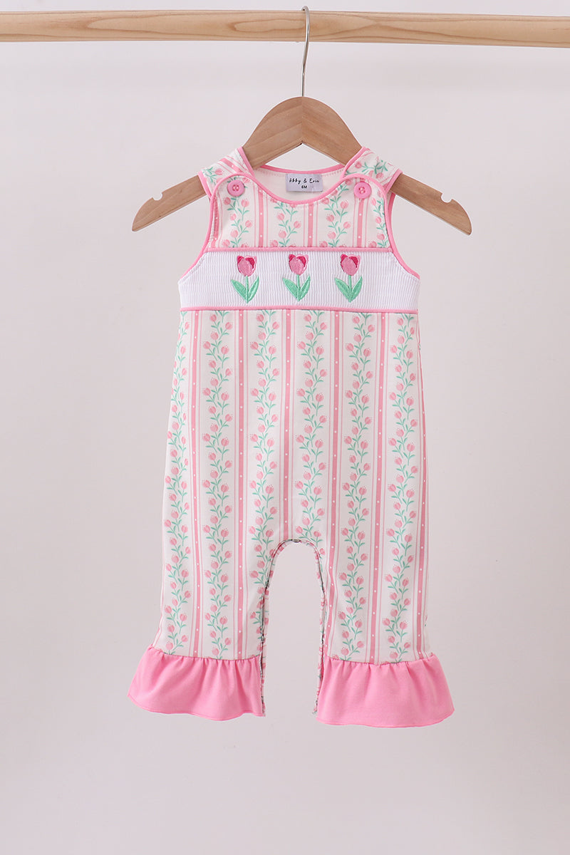 Smocked ruffle tulip romper