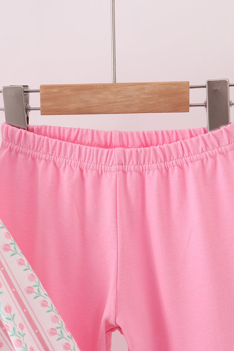 Floral tulip smocked ruffled pant set