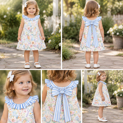 Floral bunny dress with large back bow