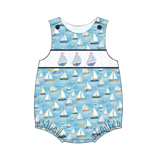 Smocked Sailboat romper ETA 4/1/26