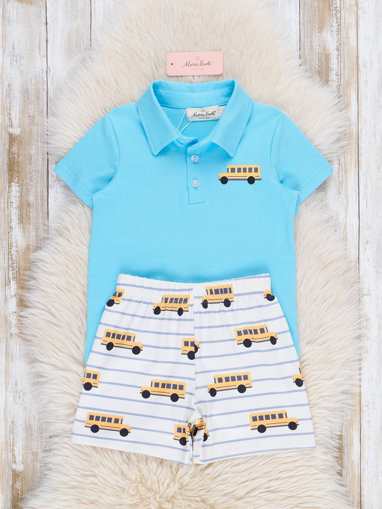 School Bus Polo Outfit set