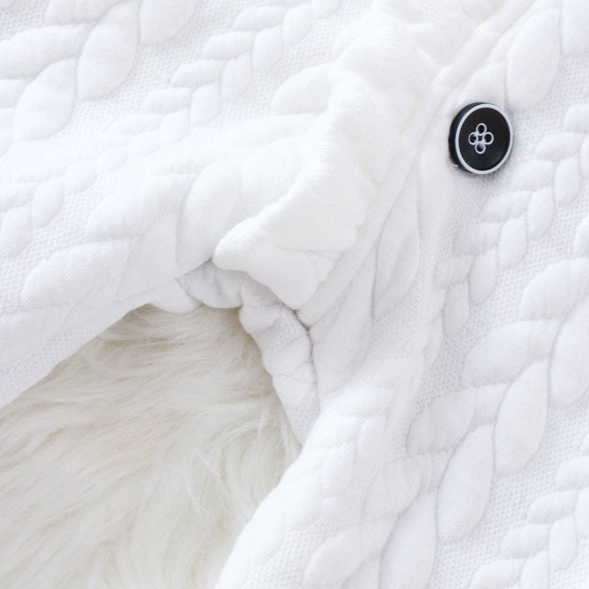 3D Ears Hooded  Pink Thickened Lined Baby Jumpsuit