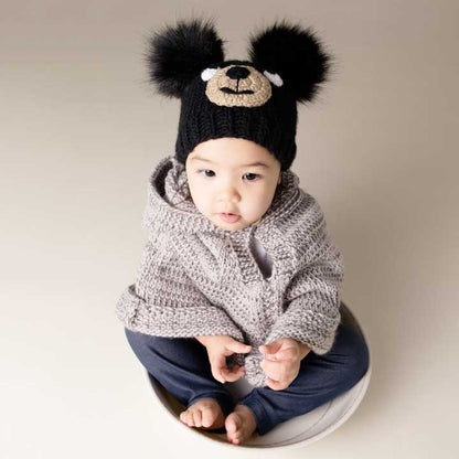 Black Bear Knit Beanie Hat Baby & Kids