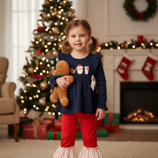 Christmas ruffle pant set