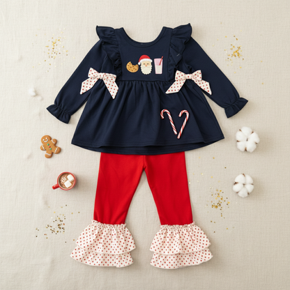 Christmas ruffle pant set
