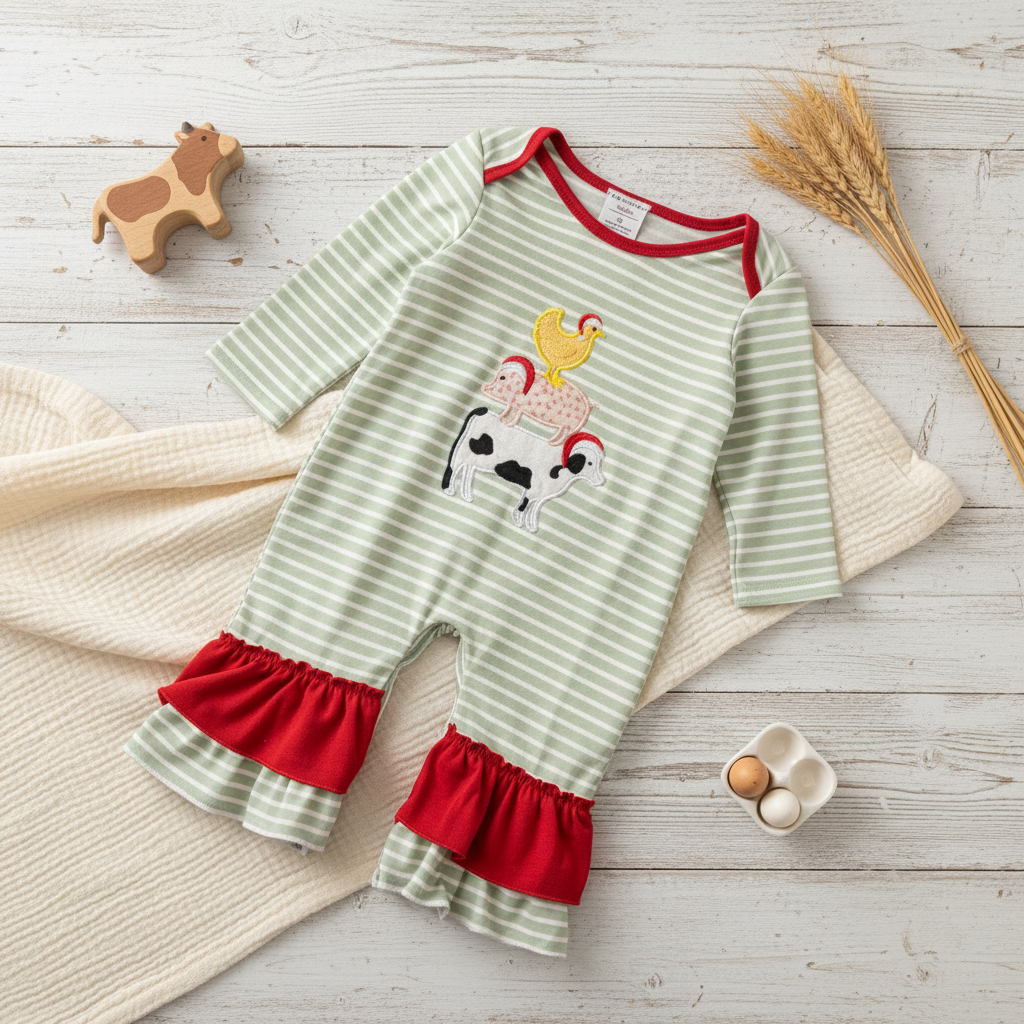Farm friends ruffle romper