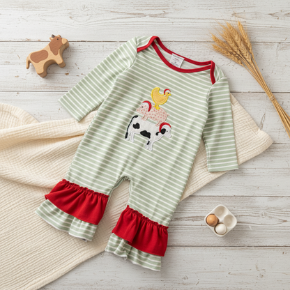 Farm friends ruffle romper