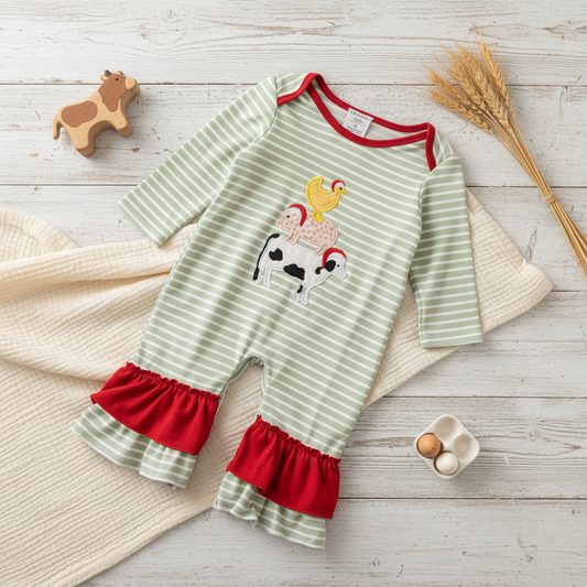 Farm friends ruffle romper