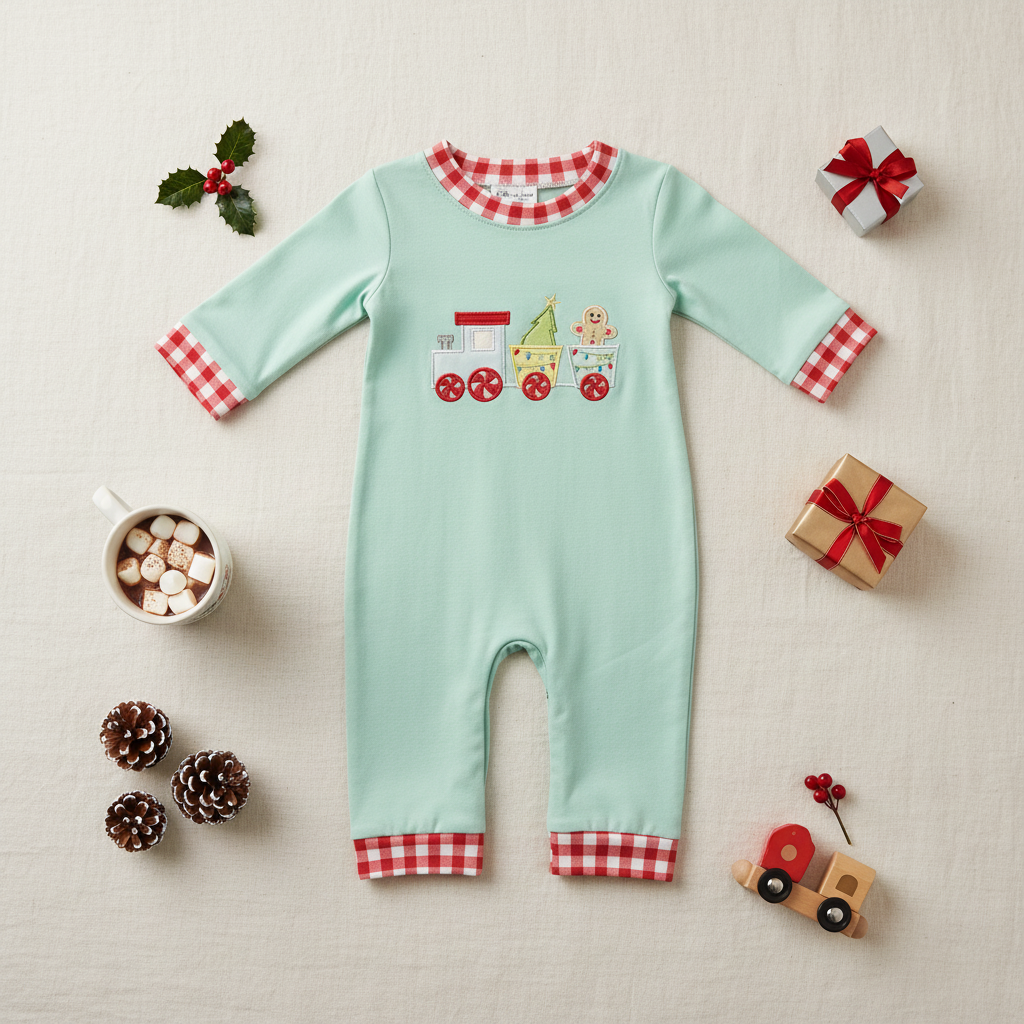 Christmas train romper