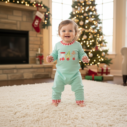 Christmas train romper