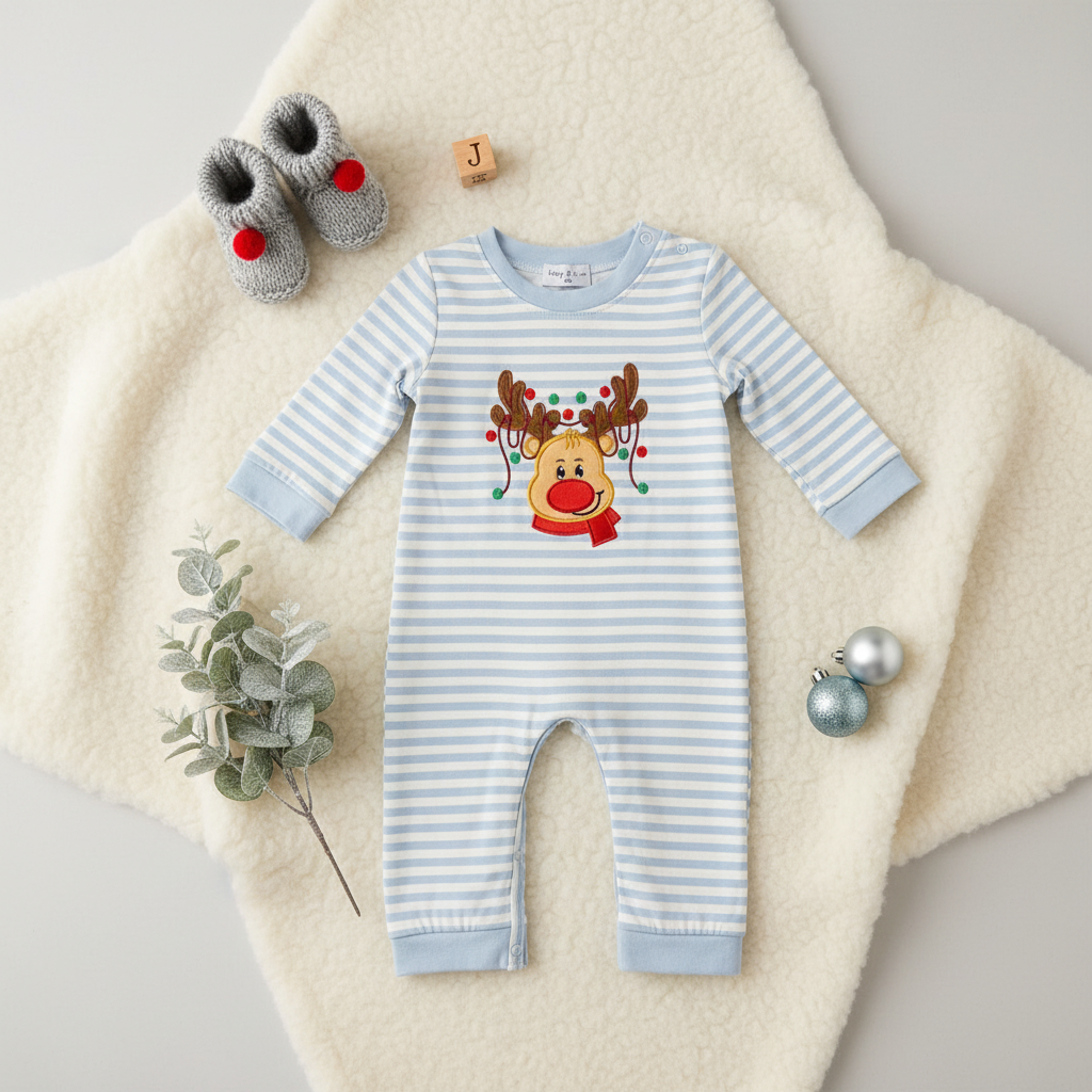 Reindeer and light baby romper