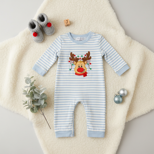 Reindeer and light baby romper