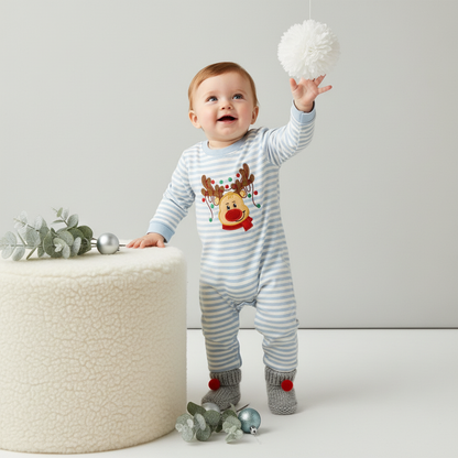 Reindeer and light baby romper