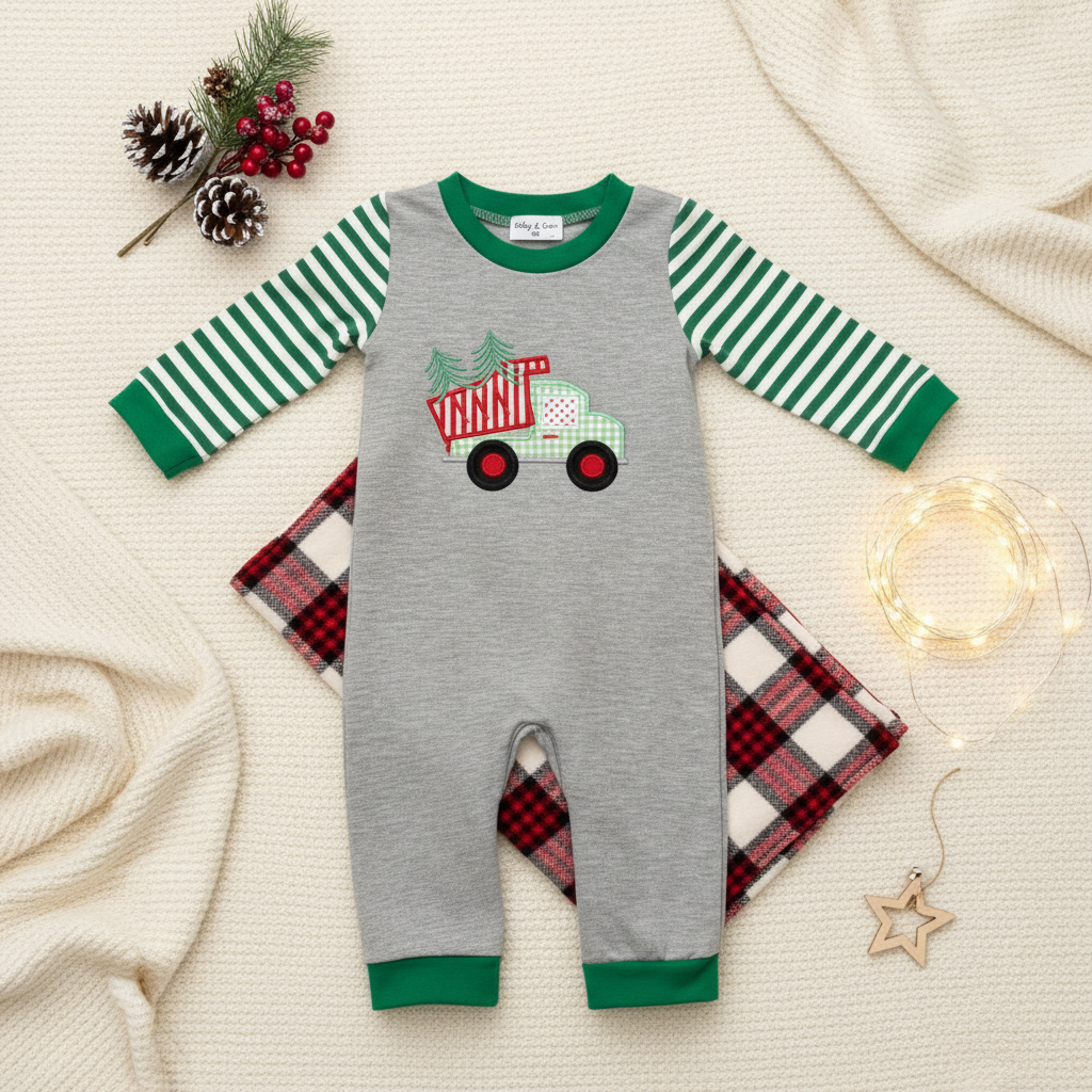 Christmas truck romper