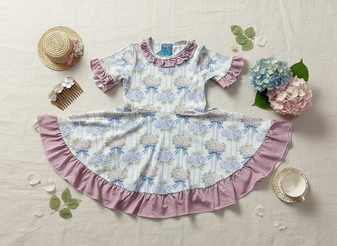 Hydrangea Dreams Bamboo Twirl Dress