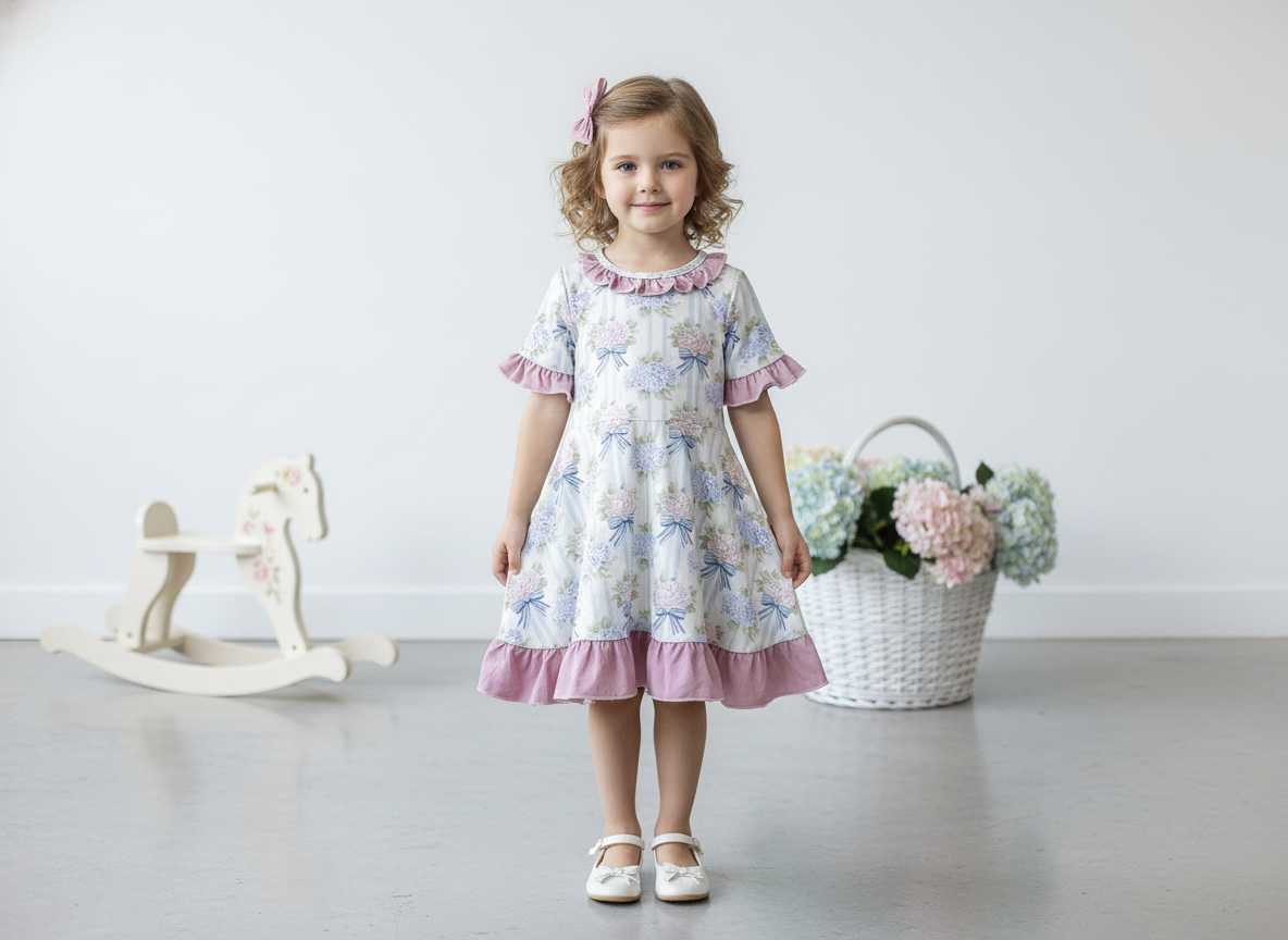 Hydrangea Dreams Bamboo Twirl Dress