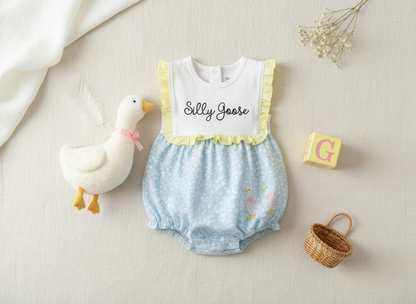 Silly Goose embroidered bubble romper