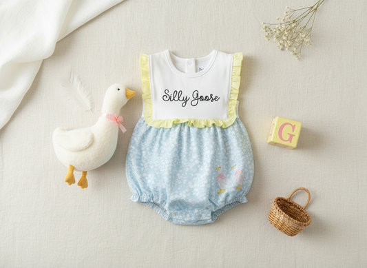 Silly Goose embroidered bubble romper